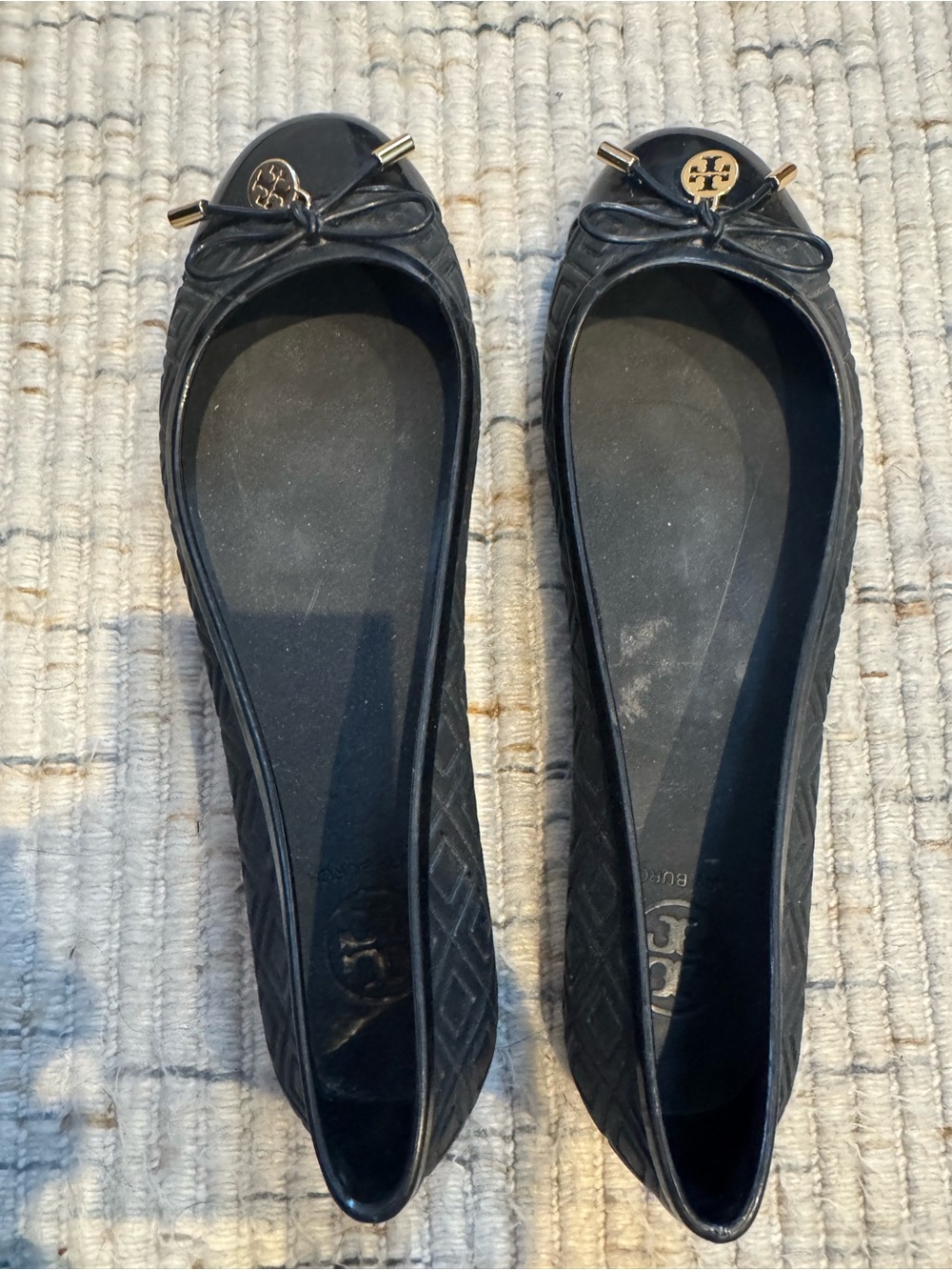 Tory Burch Black Jelly Ballet Flats Size 10
